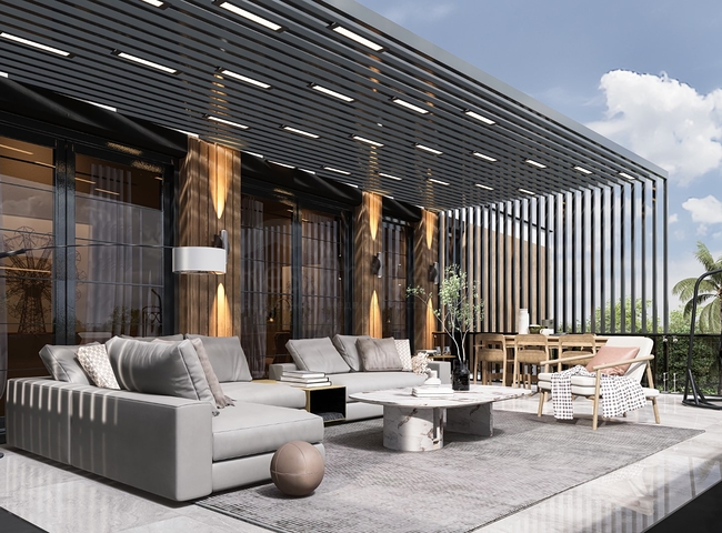 Neuer Komplex von freistehenden Villen am Meer