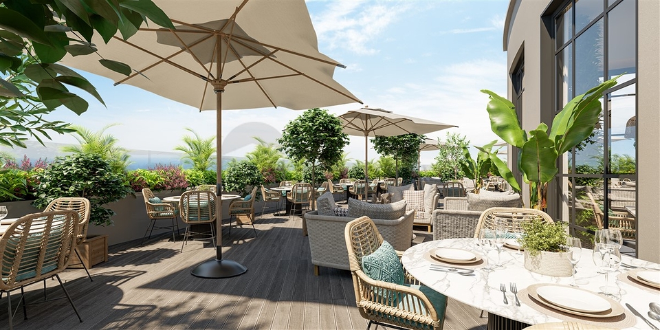 Der Komplex befindet sich in der Endphase des Baus, 150 Meter vom Meer entfernt