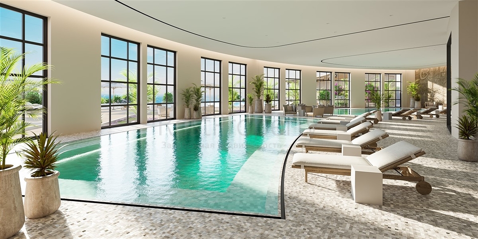 Der Komplex befindet sich in der Endphase des Baus, 150 Meter vom Meer entfernt