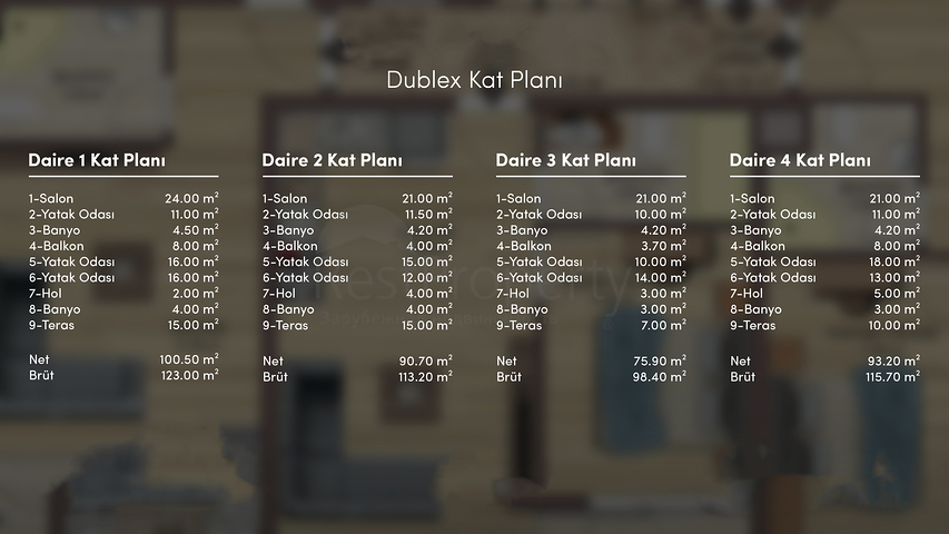 Apartments 2+1 Duplex in der Wohngegend von Persimmon - Antalya