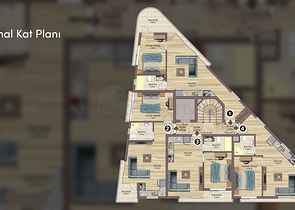 Apartments 2+1 Duplex in der Wohngegend von Persimmon - Antalya