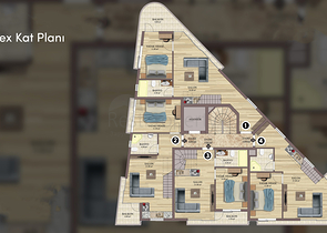 Apartments 2+1 Duplex in der Wohngegend von Persimmon - Antalya