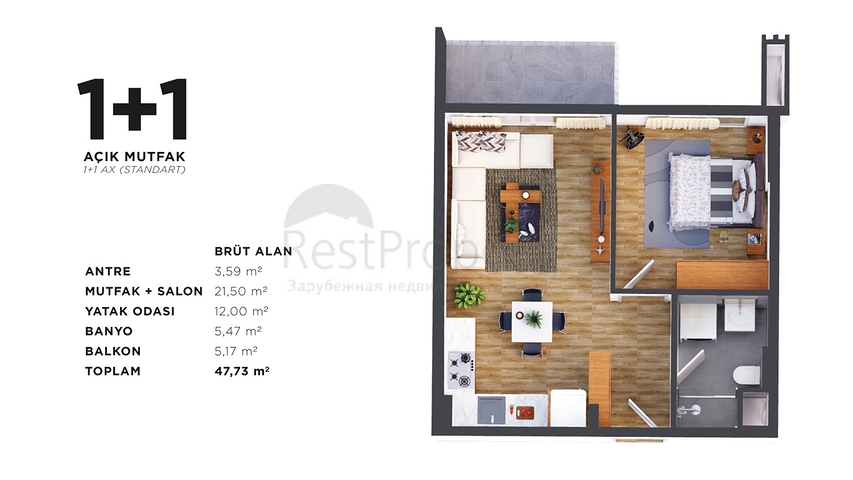 1+1 und 2+1 Wohnungen im Stadtteil Kepez - Antalya