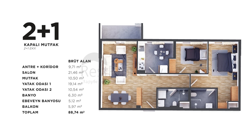 1+1 und 2+1 Wohnungen im Stadtteil Kepez - Antalya
