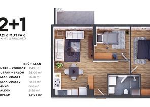 1+1 und 2+1 Wohnungen im Stadtteil Kepez - Antalya