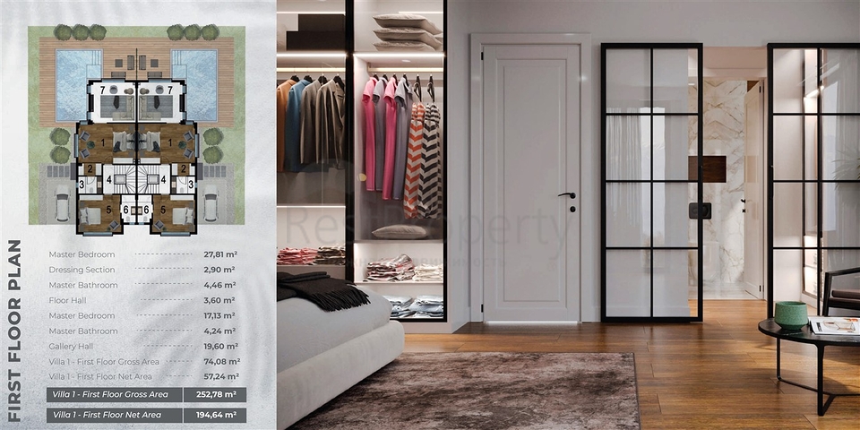 Villa mit 5+1 Grundriss in Side Antalya 