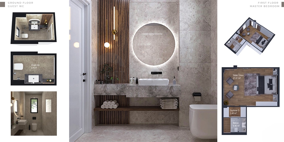 Villa mit 5+1 Grundriss in Side Antalya 