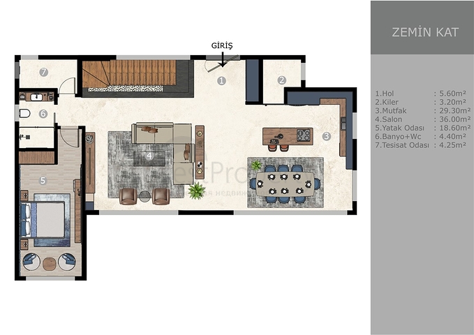 Villa mit 6+1 Grundriss in der Wohngegend Ermenek - Antalya