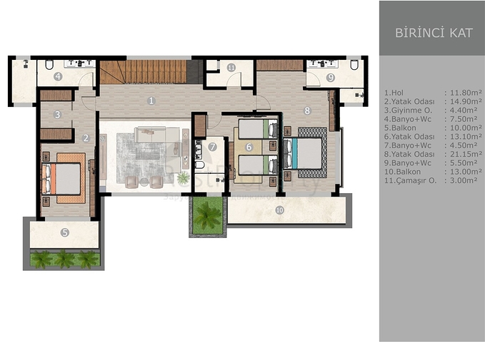 Villa mit 6+1 Grundriss in der Wohngegend Ermenek - Antalya