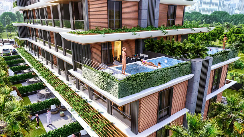 Apartments mit 1+1 Grundriss in Altyntas - Antalya 