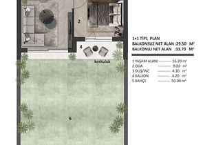 Apartments mit 1+1 Grundriss in Altyntas - Antalya 