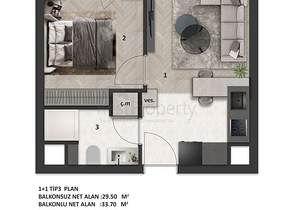 Apartments mit 1+1 Grundriss in Altyntas - Antalya 