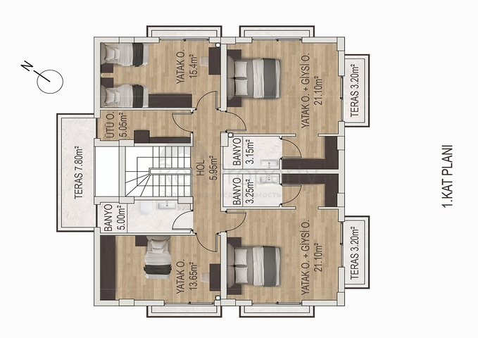 5+1-Villa im Stadtteil Ermenek - Antalya