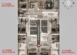 2+1 , 3+1 und 4+1 Wohnungen im Stadtteil Kepez - Antalya
