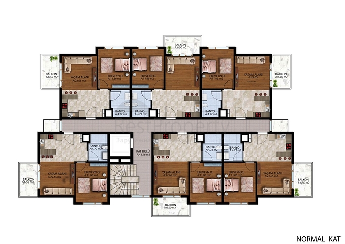 1+1 Wohnung in Altyntasch - Antalya 