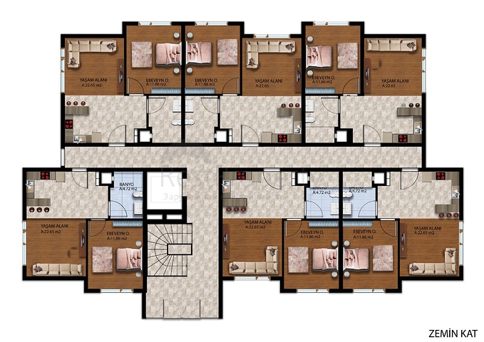 1+1 Wohnung in Altyntasch - Antalya 