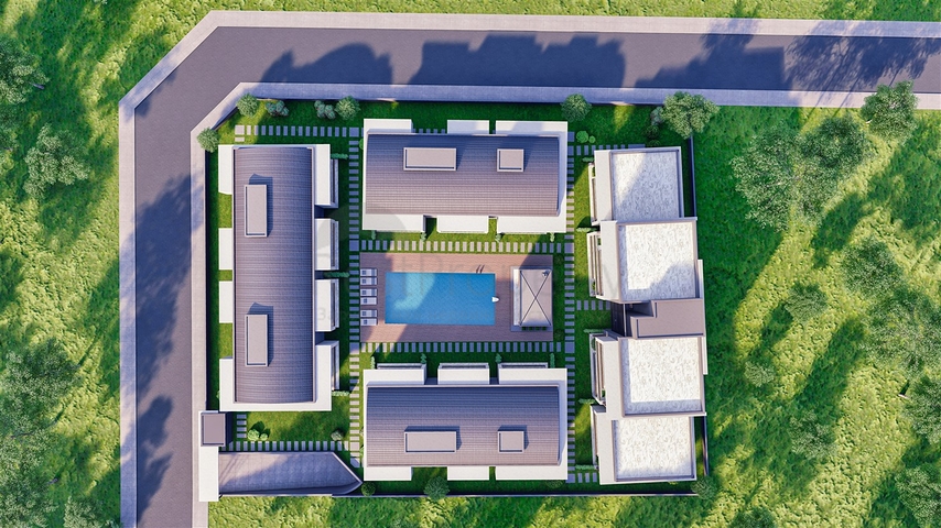 3+1- und 5+2-Villen im Wohnbezirk Güzelyurt - Antalya 