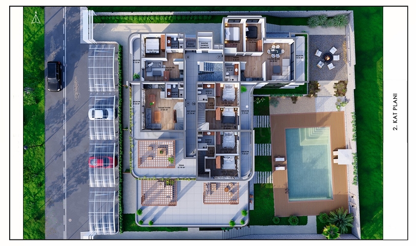 Investitionsprojekt im Wohnbezirk Güzelyurt - Antalya 