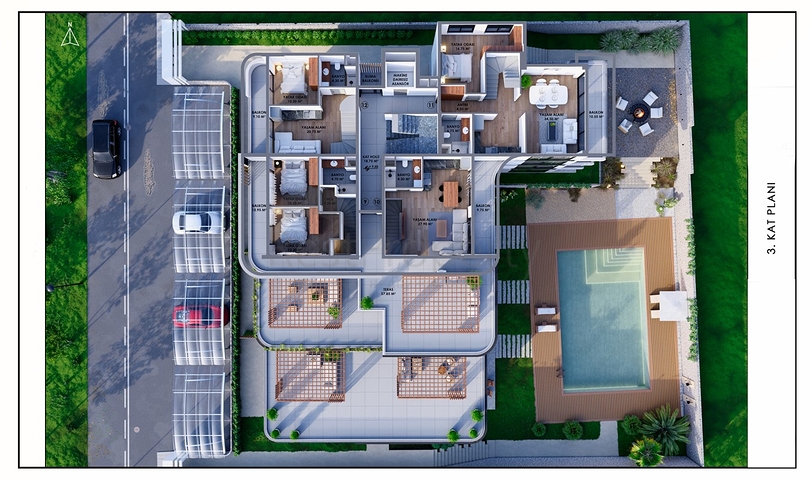 Investitionsprojekt im Wohnbezirk Güzelyurt - Antalya 