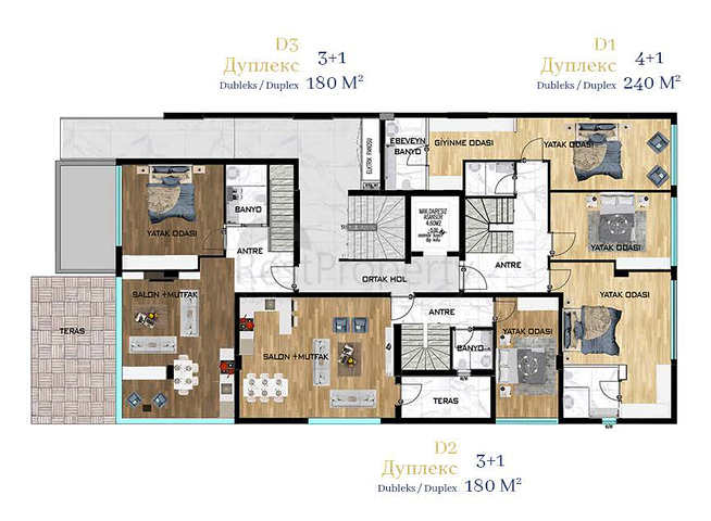 Exklusives Projekt im Wohnbezirk Gyursu - Antalya 