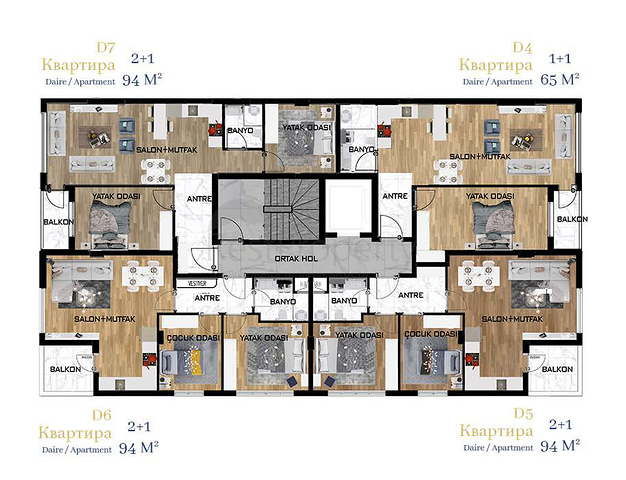 Exklusives Projekt im Wohnbezirk Gyursu - Antalya 
