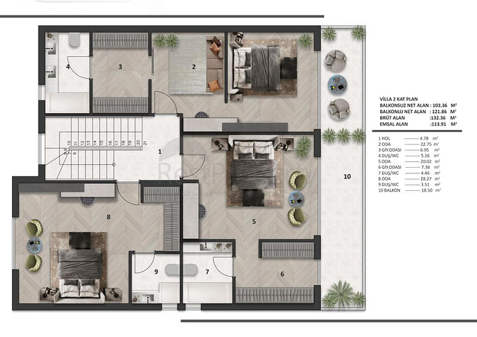 Investitionsprojekt einer Villa im Wohnbezirk Ermenek - Antalya 