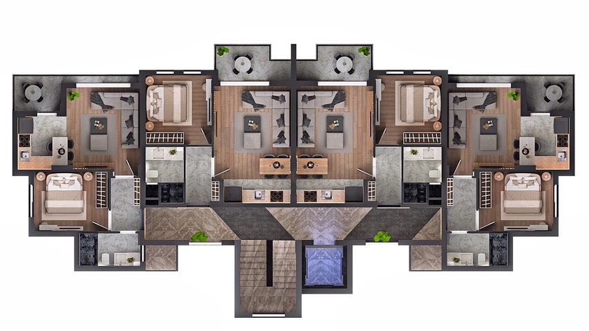 1+1 Wohnung in Altyntasch - Antalya 