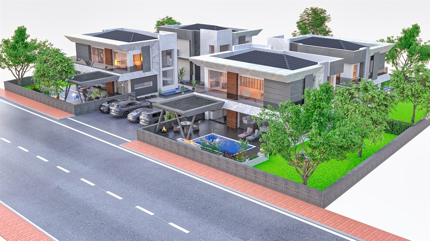 4+1-Villen im Stadtteil Çamyuva - Antalya 