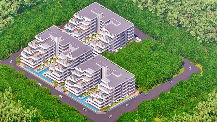 1+1 Wohnung im Wohnbezirk Altyntasch - Antalya 