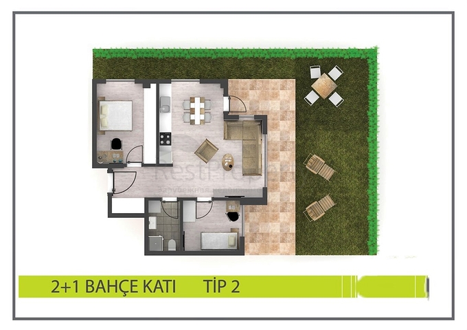 2+1 Wohnung im Wohnbezirk Altynova - Antalya 