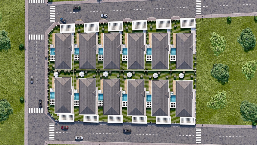 Villa mit 5+1 Grundrissen in der Region Doshemealty - Antalya 