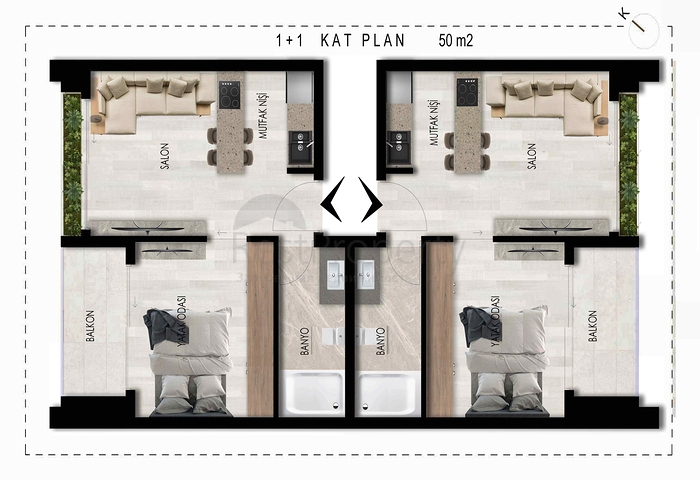 1+1 und 2+1 Wohnungen im Stadtteil Kepez - Antalya 