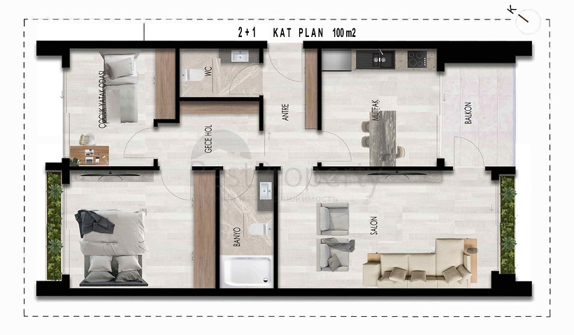 1+1 und 2+1 Wohnungen im Stadtteil Kepez - Antalya 
