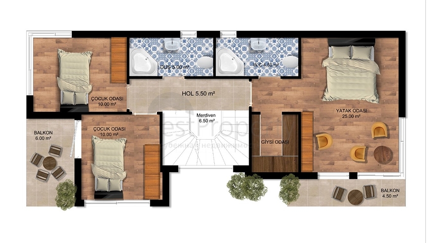 4+1-Villen im Stadtteil Side - Antalya 