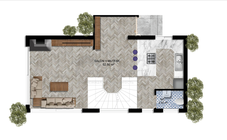 4+1-Villen im Stadtteil Side - Antalya 