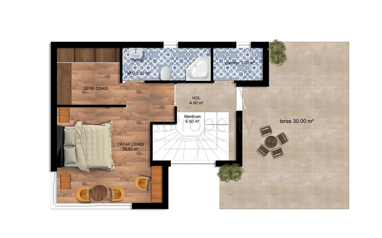 4+1-Villen im Stadtteil Side - Antalya 