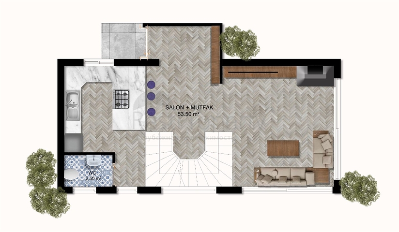 4+1-Villen im Stadtteil Side - Antalya 