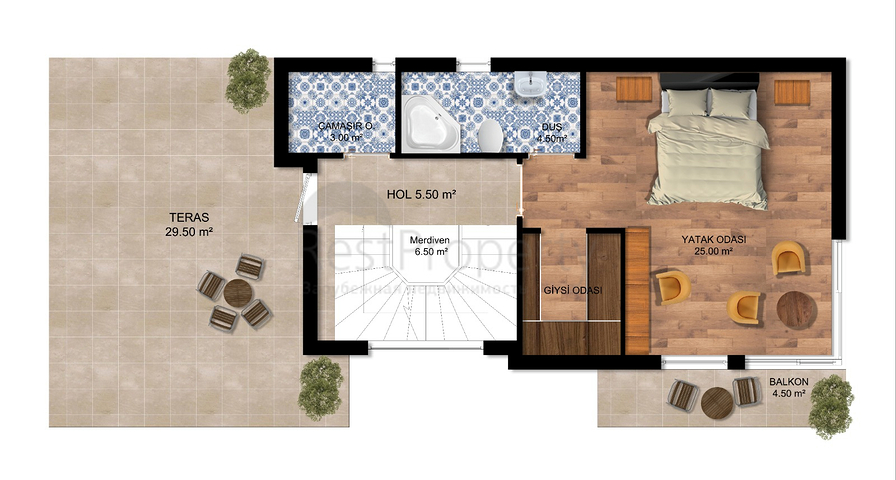 4+1-Villen im Stadtteil Side - Antalya 