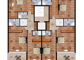 Wohnungen planen 2+1,3+1 und 4+1 Maisonette im Wohnbezirk Persimmon - Antalya 