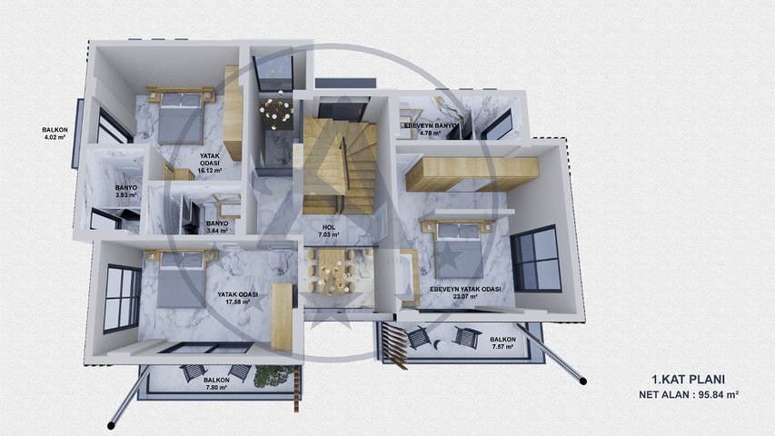 Villa mit 6+1 Grundriss in Fethiye - Antalya 
