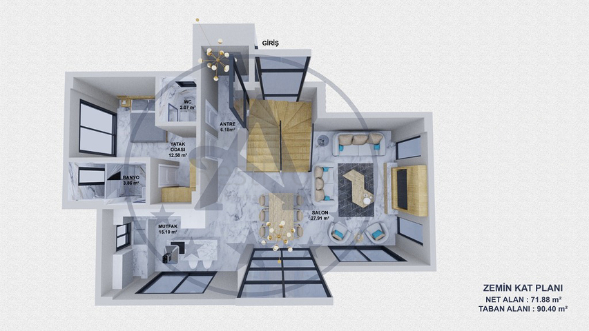 Villa mit 6+1 Grundriss in Fethiye - Antalya 