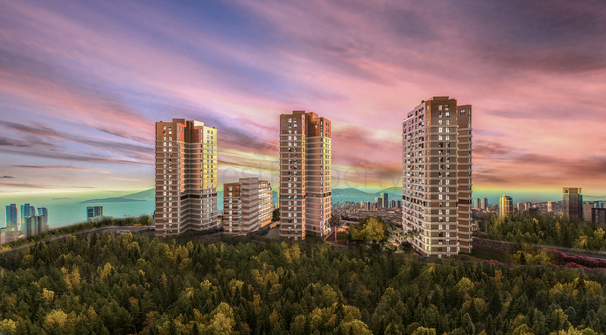 LCD auf dem höchsten Hügel Istanbuls mit Blick auf die Prinzeninseln
