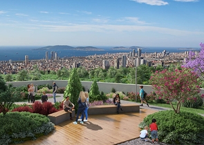 LCD auf dem höchsten Hügel Istanbuls mit Blick auf die Prinzeninseln