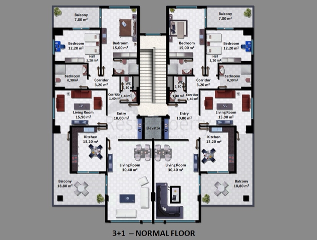 Wohnungen 3+1, Penthäuser 5+1, in Alanya