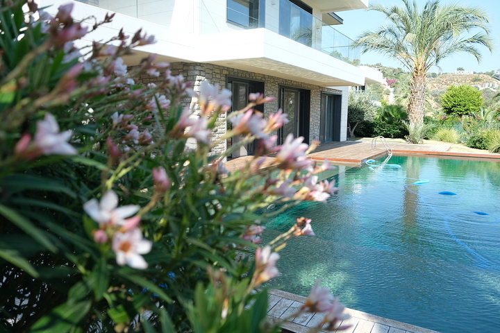 Das Projekt von Luxusvillen mit Blick auf die alte Festung und das Meer im Zentrum von Bodrum