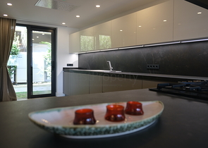 Das Projekt von Luxusvillen mit Blick auf die alte Festung und das Meer im Zentrum von Bodrum