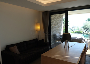 Das Projekt von Luxusvillen mit Blick auf die alte Festung und das Meer im Zentrum von Bodrum