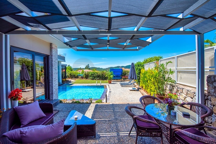 3+1 möblierte Villa mit privatem Pool in Ovacik Fethiye
