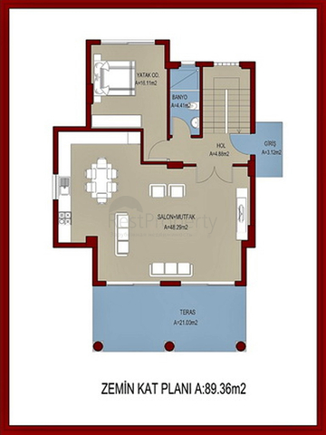 Investitionsprojekt der Villa 4+1 in Fethiye Chalezh