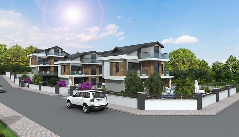 4+1 freistehende Villen in Göjek Fethiye